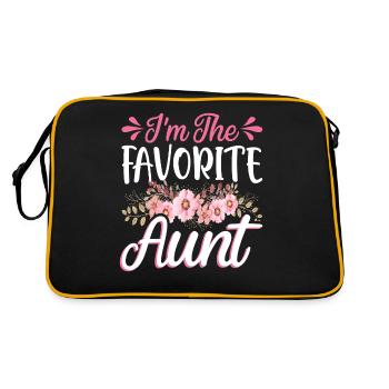 Je suis la tante préférée Annonce de grossesse de bébé - Sac Retro - noir/or - Dos