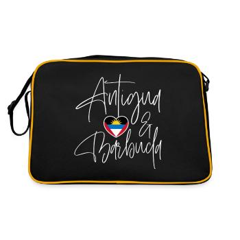 Antigua-Barbuda Île des Caraïbes Cadeau de vacances - Sac Retro - noir/or - Dos