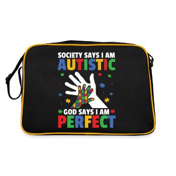 Journée de sensibilisation à l’autisme Cadeau autiste - Sac Retro - noir/or - Dos
