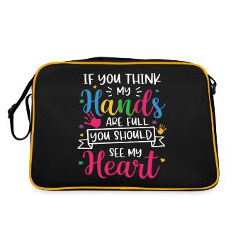 Journée de sensibilisation à l’autisme Cadeau autiste - Sac Retro - noir/or - Dos