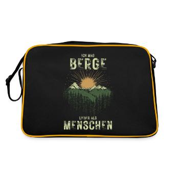 La montagne plutôt que l’homme Randonnée pour les amoureux de la nature - Sac Retro - noir/or - Dos