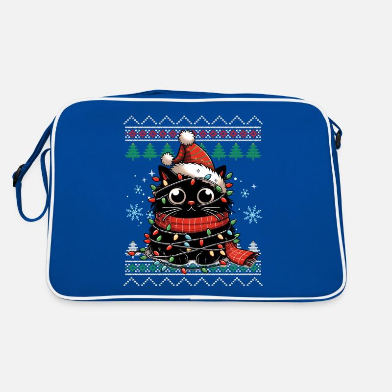 Lustiger Katzen Hässlicher Weihnachts Pullover Retro Tasche