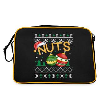 Chest Nuts Funny Christmas Couples Outfit - Retro Bag - black/gold - Back