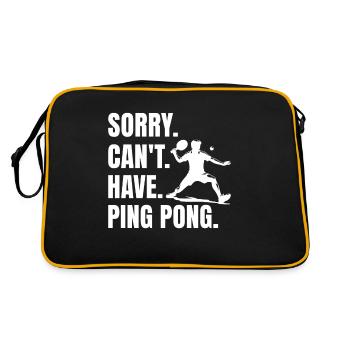 Lustiger Ping Pong Spruch - Retro Tasche - Schwarz/Gold - Hinten