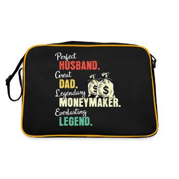 Geldverdiener Papa - Retro Tasche - Schwarz/Gold - Hinten