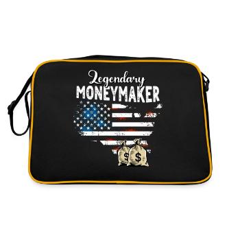 Geldverdiener US - Retro Tasche - Schwarz/Gold - Hinten