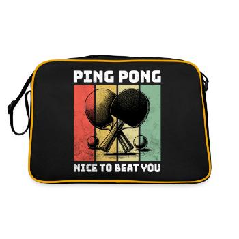 Ping Pong Tischtennis - Retro Tasche - Schwarz/Gold - Hinten
