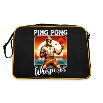 Ping Pong Tischtennis - Retro Tasche - Schwarz/Gold - Hinten