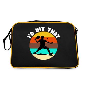 Ping Pong Tischtennis - Retro Tasche - Schwarz/Gold - Hinten