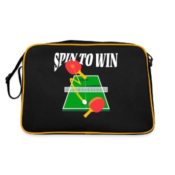 Ping Pong Tischtennis - Retro Tasche - Schwarz/Gold - Hinten