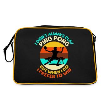 Ping Pong Tischtennis - Retro Tasche - Schwarz/Gold - Hinten