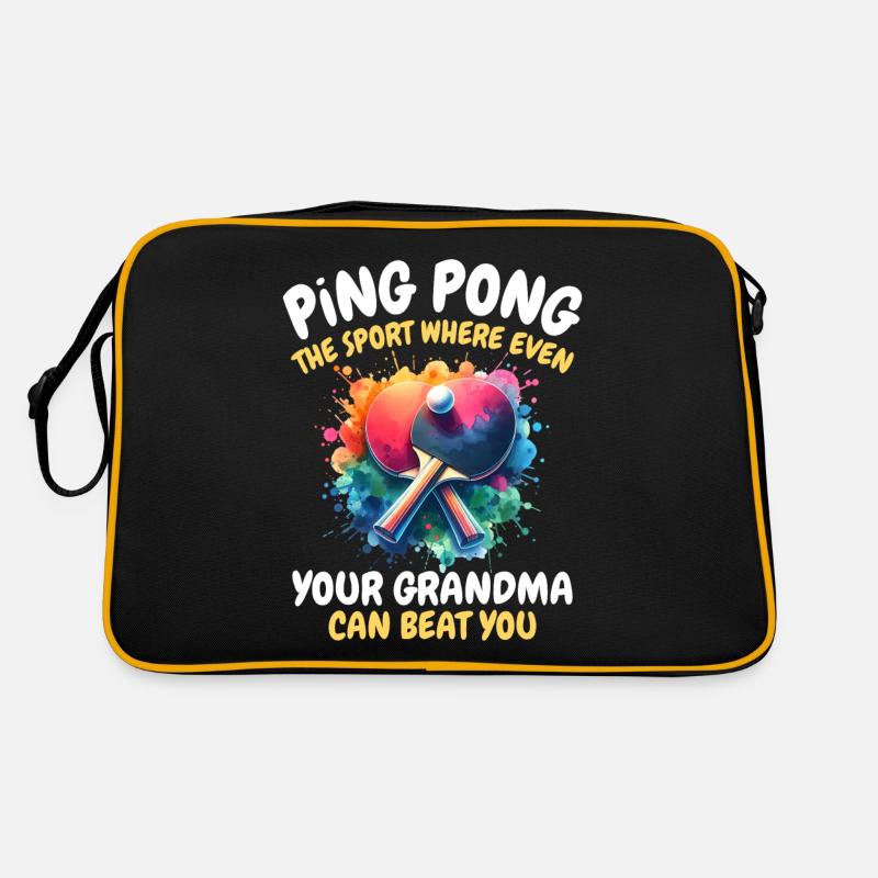 Lustiger Ping Pong Spruch Retro Tasche