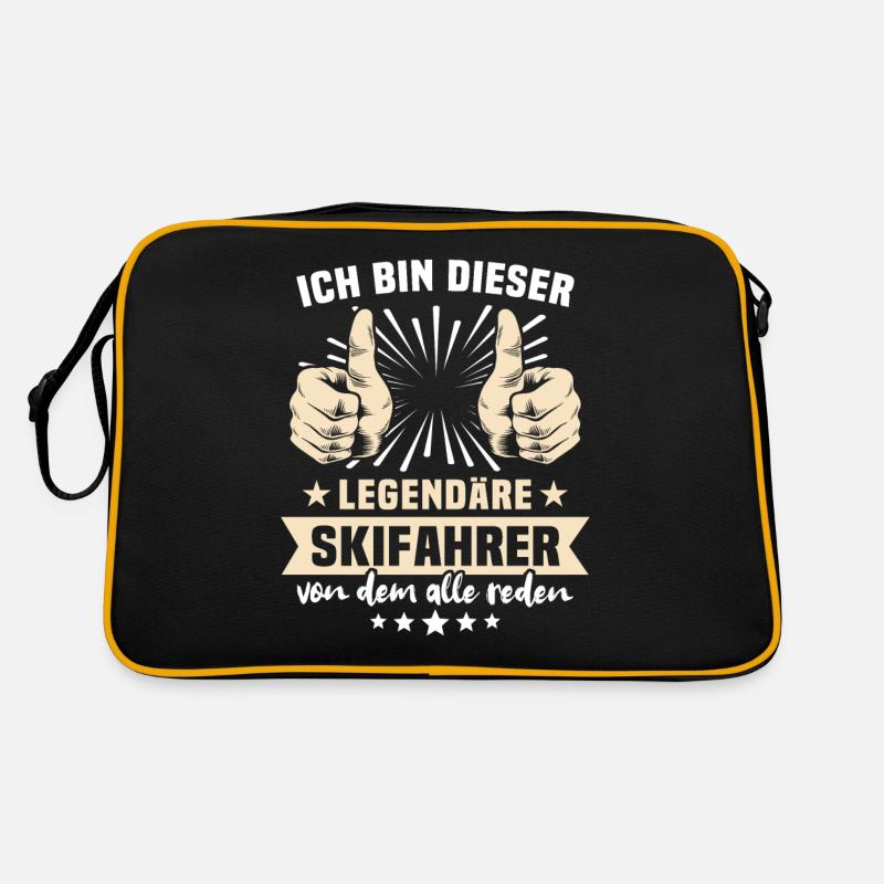 Skifahrer Sprüche Retro Tasche
