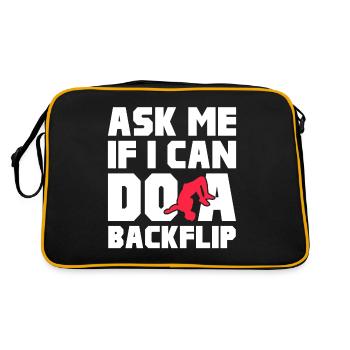 Backflip Salto Acrobatics Parkour Gymnastics Gift - Retro Bag - black/gold - Back
