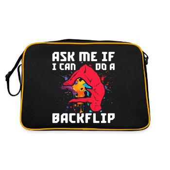 Backflip Salto Acrobatics Parkour Gymnastics Gift - Retro Bag - black/gold - Back