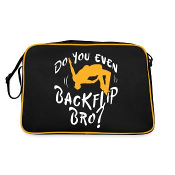 Backflip Salto Acrobatics Parkour Gymnastics Gift - Retro Bag - black/gold - Back