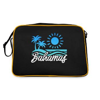 Bahamas Île des Caraïbes Cadeau d’été de l’Atlantique - Sac Retro - noir/or - Dos