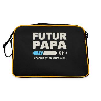 Announcement Pregnancy Dad Father-to-be 2025 - Retro Bag - black/gold - Back