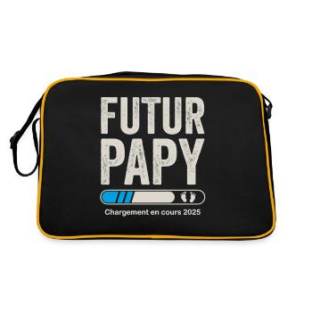 Futur Papy 2025 Annonce Grossesse Papy - Sac Retro - noir/or - Dos