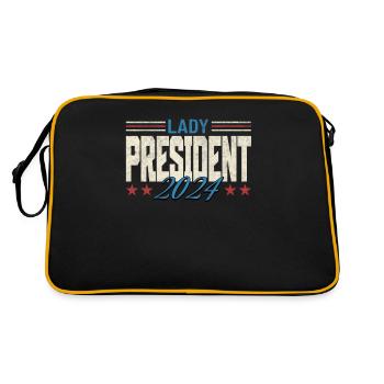 Lady President 2024: Kamala Harris for Progress - Retro Bag - black/gold - Back