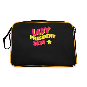 Lady President 2024: Kamala for President 2024 - Retro Bag - black/gold - Back