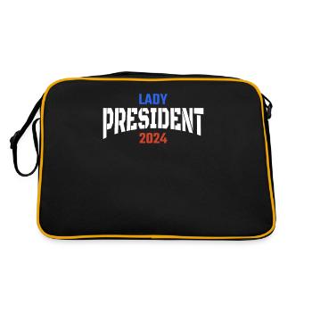 Lady President 2024: Back Kamala Harris 2024 - Retro Bag - black/gold - Back