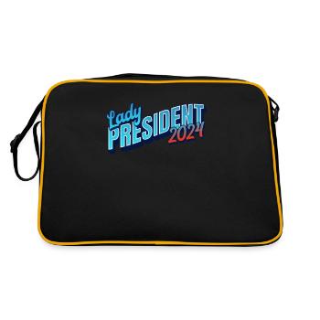Dame Présidente 2024 : Kamala Harris pour l’Amérique - Sac Retro - noir/or - Dos