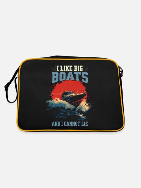 I Like Big Boats And I Cannot Lie – Speedboat - Retro Bag - black/gold - Back