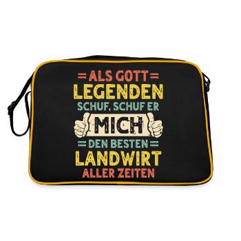 Landwirt - Retro Tasche - Schwarz/Gold - Hinten