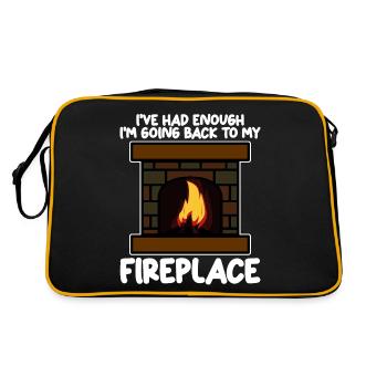 Fireplace Oven Firewood Stove - Retro Bag - black/gold - Back