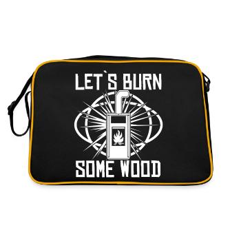 Oven Firewood Stove Fireplace - Retro Bag - black/gold - Back