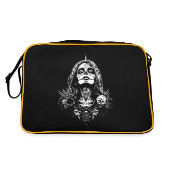 La Catrina avec des crânes et des fleurs Oeuvre - Sac Retro - noir/or - Dos