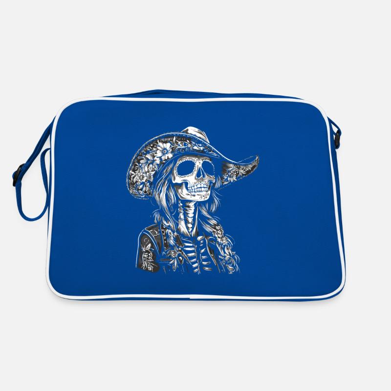 Mexican Skeleton with Sombrero Artwork Retro Bag