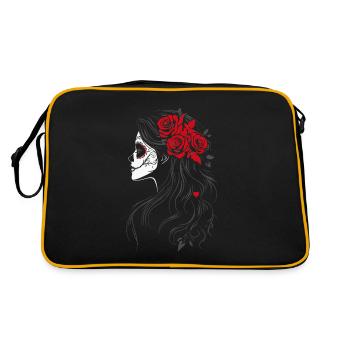 La Catrina vue latérale avec des roses rouges - Sac Retro - noir/or - Dos