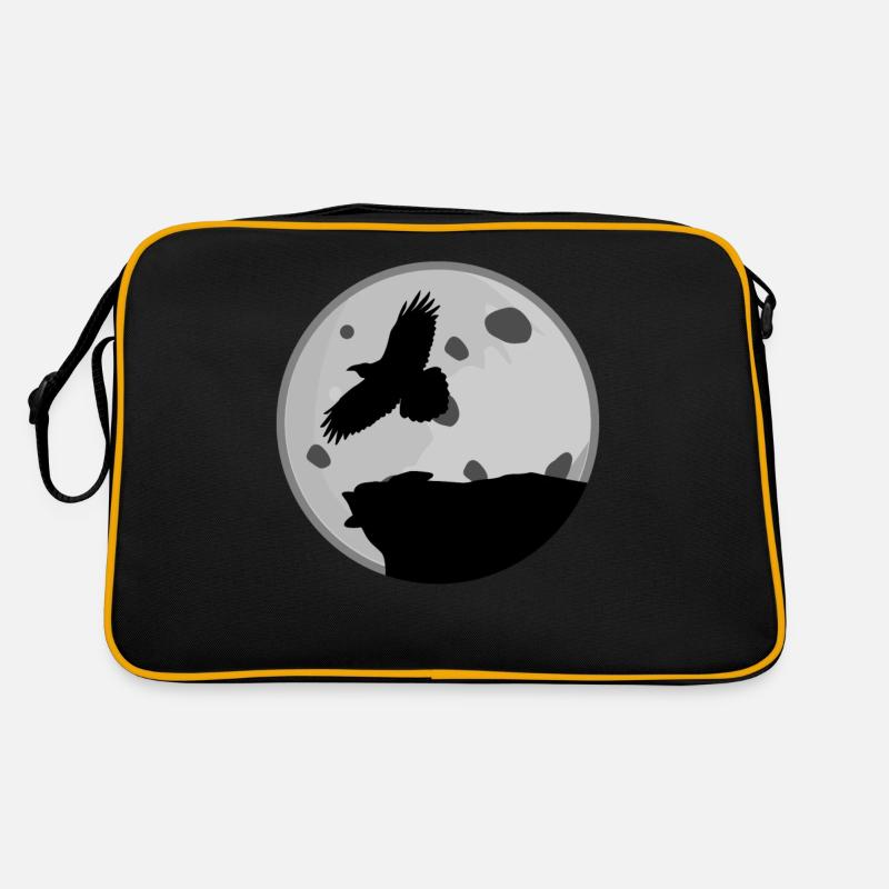 Raven with Moon Ravens Crow Crows Retro Bag
