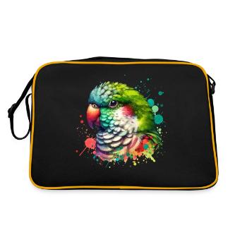 Motif Perruche Moine - Sac Retro - noir/or - Dos
