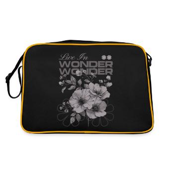 Live in Wonder Botanical Floral Art - Retro Tasche - Schwarz/Gold - Hinten