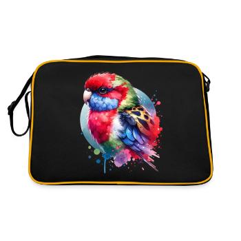 Rosella motif - Retro Bag - black/gold - Back
