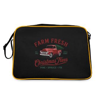 Fresh Christmas trees - pine, spruce, fir - Retro Bag - black/gold - Back