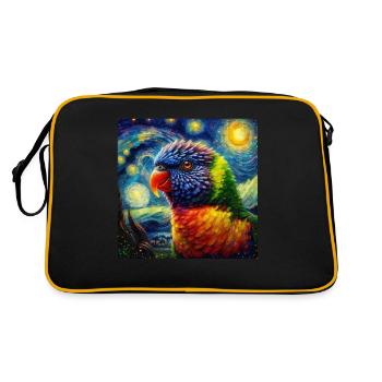 Regenbogenlori Starry Night - Retro Tasche - Schwarz/Gold - Hinten