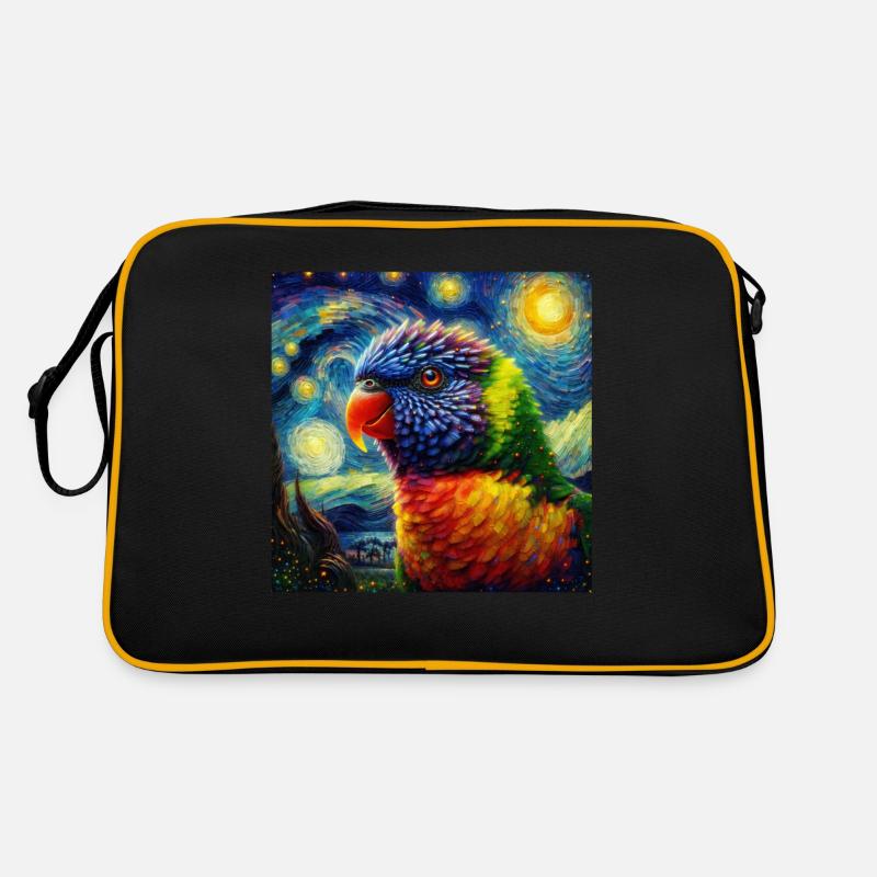 Regenbogenlori Starry Night Retro Tasche