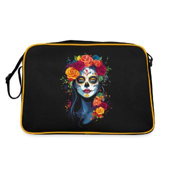 Art coloré de Catrina pour Dia de los Muertos - Sac Retro - noir/or - Dos