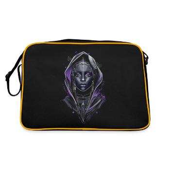 Afro Futuristisches Black History Month Kunstwerk - Retro Tasche - Schwarz/Gold - Hinten