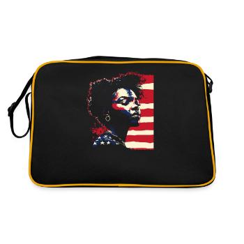 Afro Amerikanisches Heritage Black History Month - Retro Tasche - Schwarz/Gold - Hinten