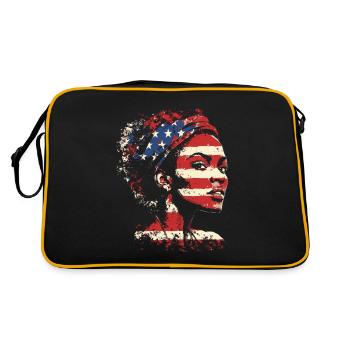 Black History Month Heritage Afro Amerikanischer - Retro Tasche - Schwarz/Gold - Hinten