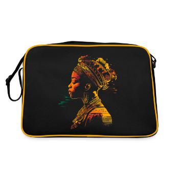 Heritage Afro Amerikanisches Black History Kunst - Retro Tasche - Schwarz/Gold - Hinten