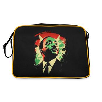 MLK Afro Amerikanisch Heritage Black History Month - Retro Tasche - Schwarz/Gold - Hinten