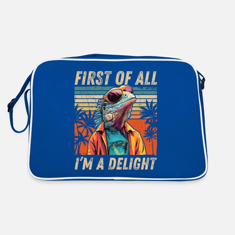 Sarkastisches Iguana - Vintage Sunset Style Retro Tasche