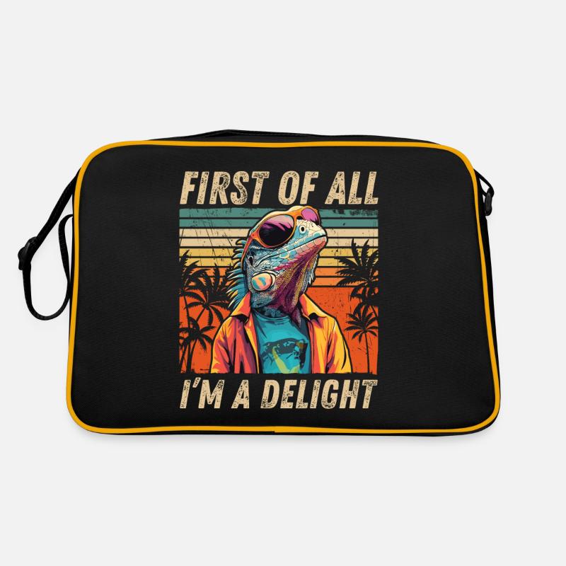 Sarkastisches Iguana - Vintage Sunset Style Retro Tasche