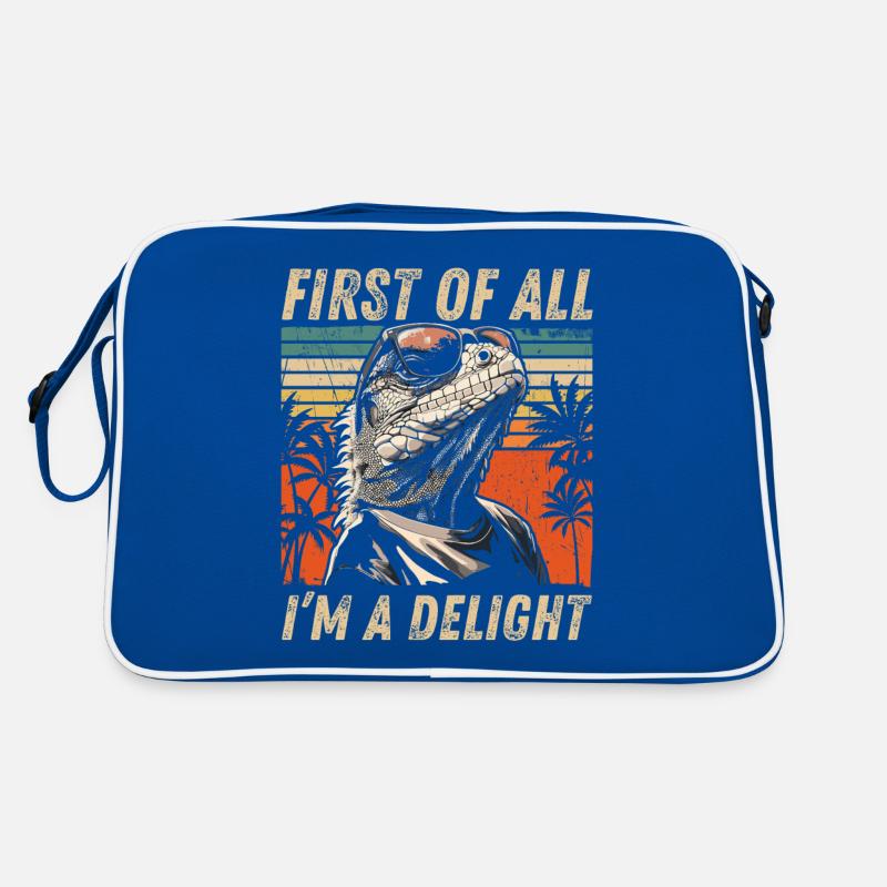 Vintage Iguana Sunset - Cooles Tier Design Retro Tasche